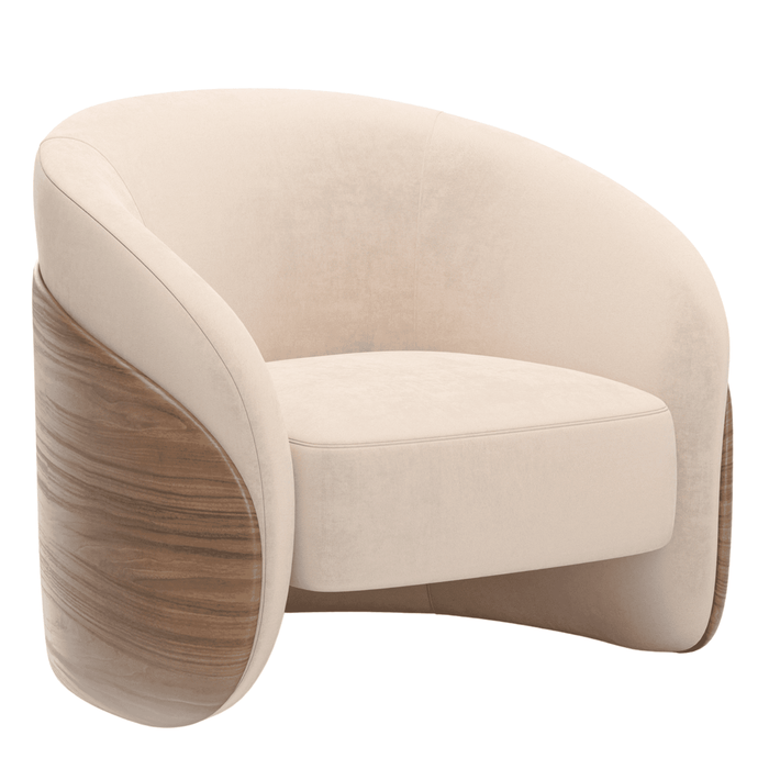 Fleur Wood Back Lounge Chair