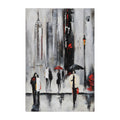 Bustling City I 24" Wide Canvas Art, Black