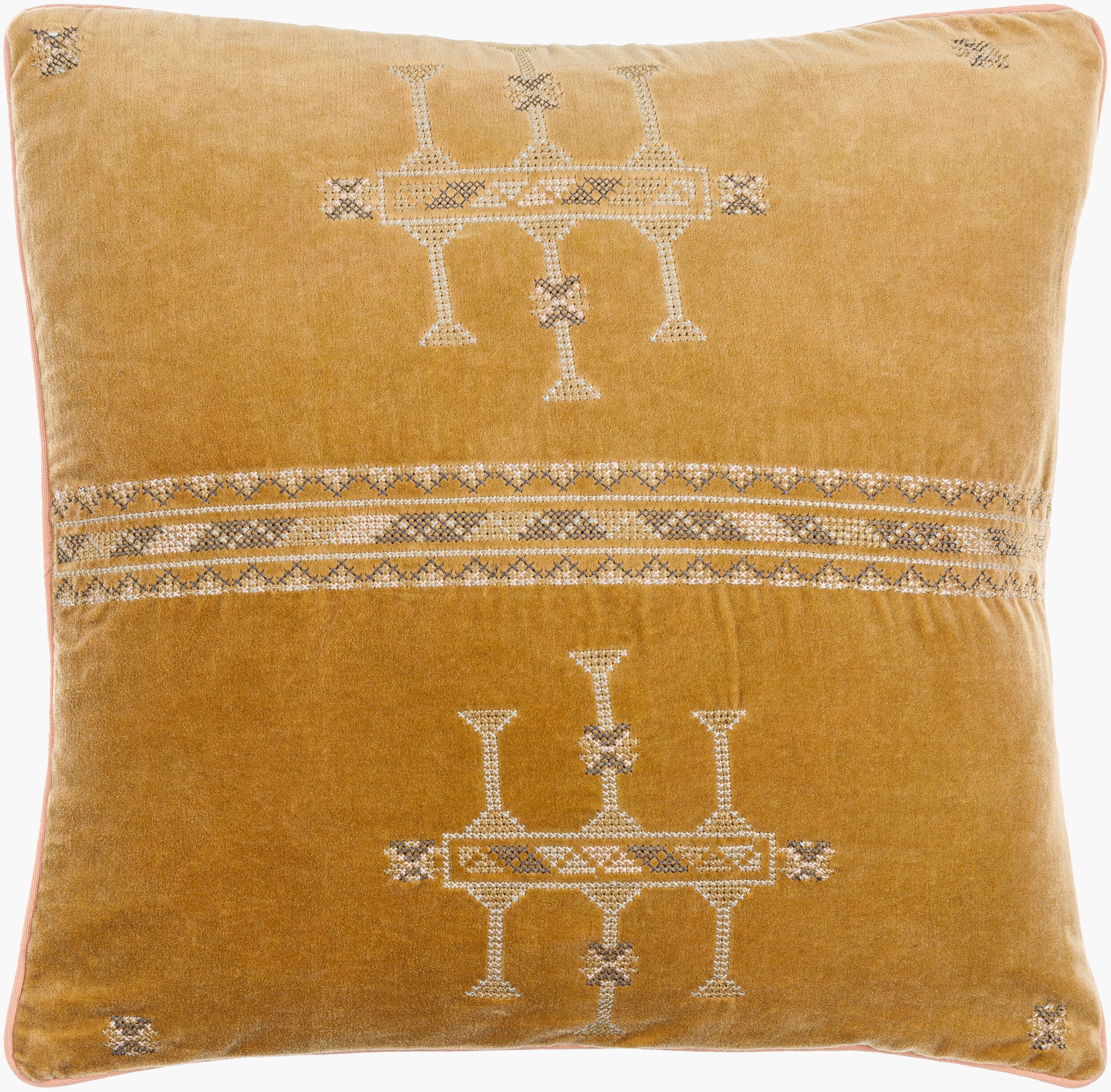 Velour Pillow in Yellow