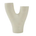 Wisteria Indoor Ceramic Stoneware Large Vase, Textured Beige Semi-Gloss