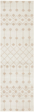 Grafix Ivory Beige Bohemian Polypropylene Area Rug
