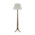 Lucerna 64.75" Tall Dark Antique Brushed Brass Floor Lamp with Tapered Linen Shade