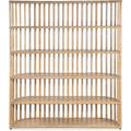 Retreat Slatted Bookcase – Oak Veneer, Rope Accents, Dune
