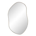 Noria 45" Tall Irregular Rectangular Oval Mirror, Burnished Brass