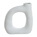 Vostra Indoor Ceramic Vase, Matte Off-White