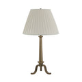 Lucerna 27" Tall Dark Antique Brushed Brass Iron Table Lamp with Tapered Linen Shade