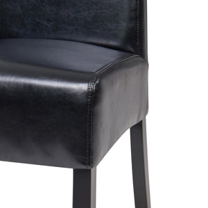 Valencia Set of 2 Bonded Leather Dining Chair in Black