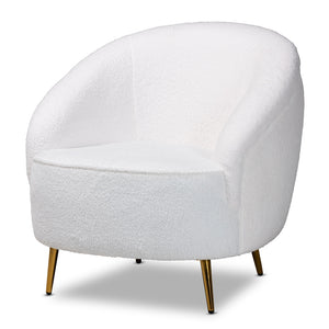 Urian White Boucle Accent Chair