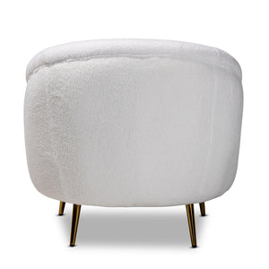 Urian White Boucle Accent Chair