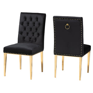 Caspera Set of 2 Dining Chairs in Black
