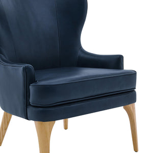 Bjorn Top Grain Leather Accent Chair in Garrett Blue