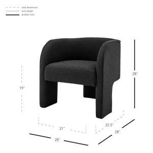 Matteo Arm Chair in Boucle Black