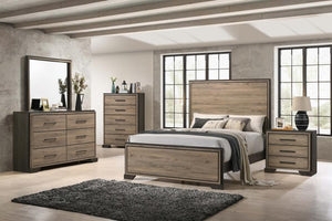 Baker Panel Queen Bed Brown and Light Taupe