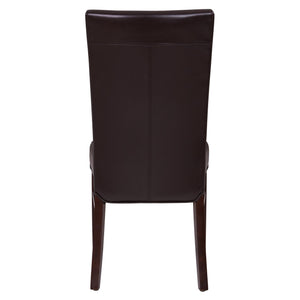 Milton Set of 2 Bonded Leather Dining Chair in Coffee Bean