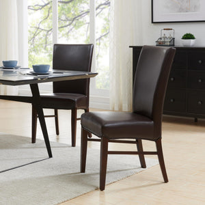 Milton Set of 2 Bonded Leather Dining Chair in Coffee Bean