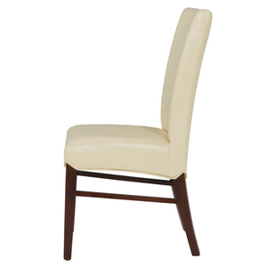 Milton Set of 2 Bonded Leather Dining Chair in Cream