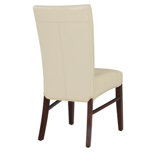 Milton Set of 2 Bonded Leather Dining Chair in Cream