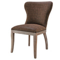 Dorsey Set of 2 Dining Chairs in Nubuck Chocolate Leather