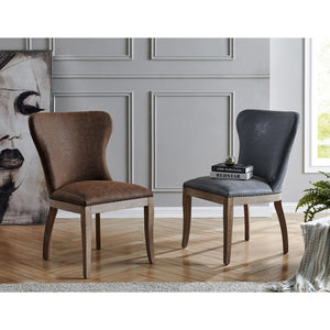 Dorsey Set of 2 Dining Chair in Nubuck Charcoal