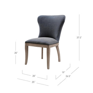 Dorsey Set of 2 Dining Chair in Nubuck Charcoal