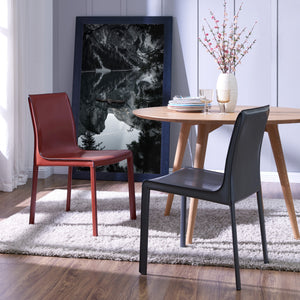 Gervin Set of 2 Recycled Leather Dining Chair in Anthracite