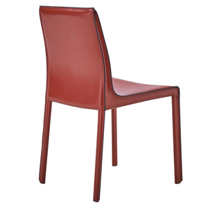 Gervin Set of 2 Recycled Leather Dining Chair in Cordovan