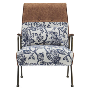 Kahlo Fabric Accent Chair in Azure Floral