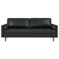 Valour 81" Leather Sofa in Black