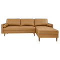 Valour 98" Leather Sectional Sofa in Tan