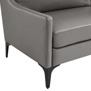Corland Leather Sofa in Grey