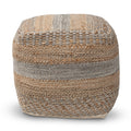 Grange Natural & Grey Handwoven Hemp Pouf