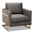 Matteo Luxe Grey Velvet Upholstered Armchair