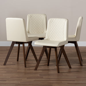 Pernille Set of 4 Faux Leather Dining Chair Set