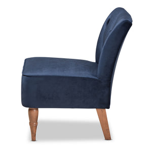 Harmon Velvet Upholstered Accent Chair in Blue