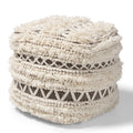 Vesey Handwoven Cotton & Wool Pouf