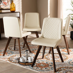Pernille Set of 4 Faux Leather Dining Chair Set