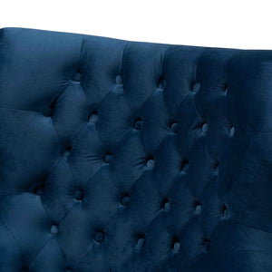 Nelson Navy Blue Velvet Upholstered Tufted Armchair
