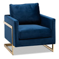 Matteo Luxe Blue Velvet Upholstered Armchair