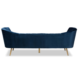 Kailyn Luxe Velvet Navy Blue Sofa
