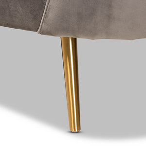 Kailyn Luxe Grey Velvet Upholstered Sofa