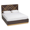 Arcelia Platform Queen Bed in Dark Brown