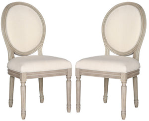 Holloway Set of 2 French Brasserie Linen Oval Side Chair