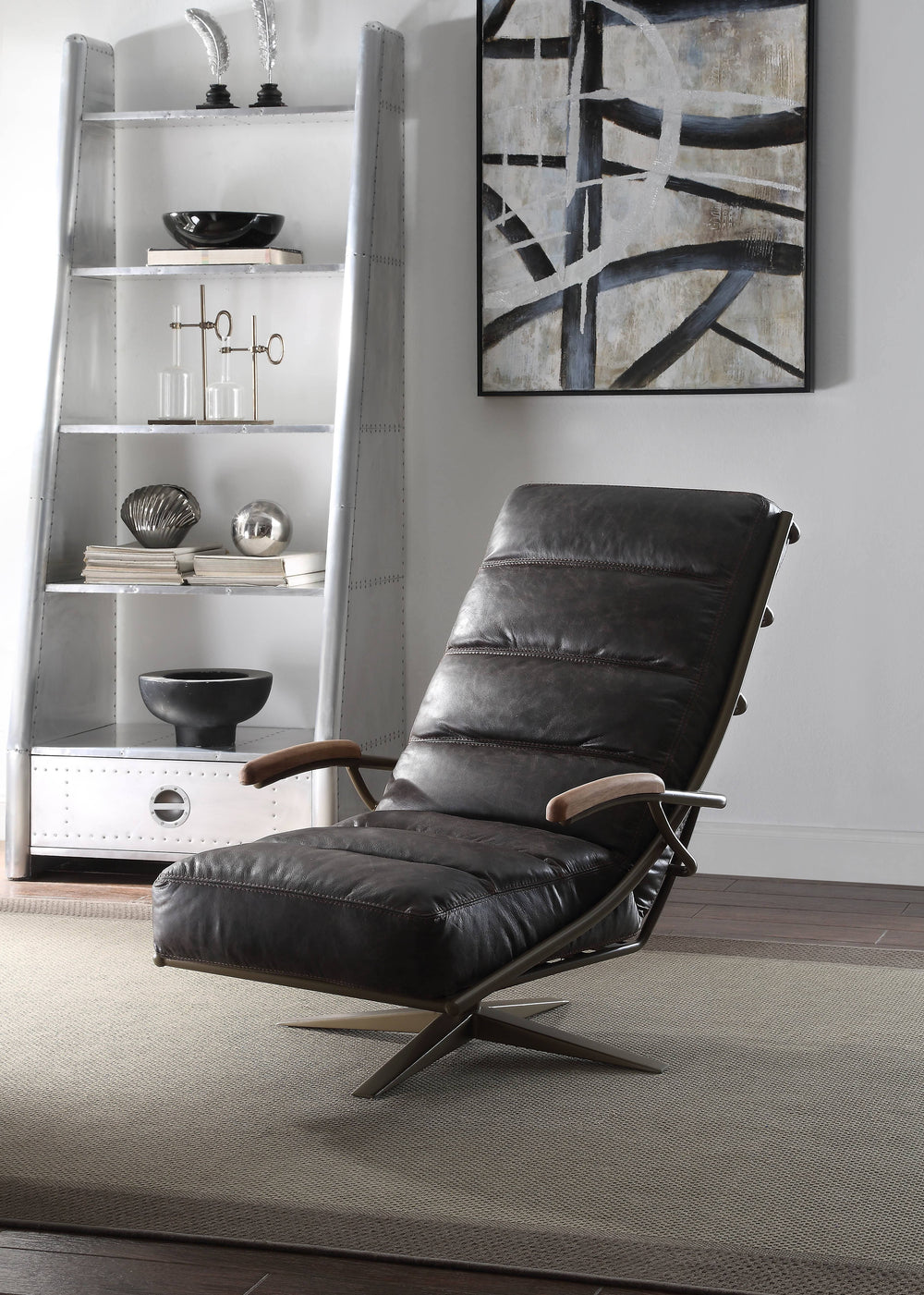 Ekin Moroccan Leather Accent Chair